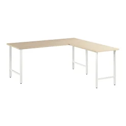 Bush Business Furniture Hustle 72"W L Shaped Computer Desk with Metal Legs, Natural Elm (HUS001NE)