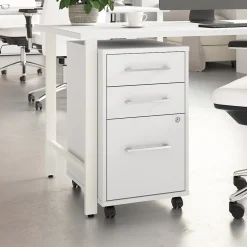 Bush Business Furniture Hustle 3 Drawer Mobile File Cabinet, White (HUF116WH)