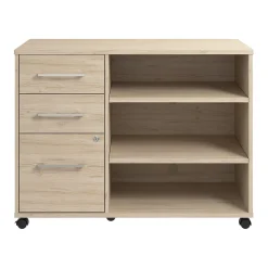 Bush Business Furniture Hustle Office Storage Cabinet with Wheels, Natural Elm (HUF140NE)