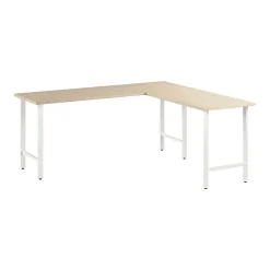 Bush Business Furniture Hustle 72"W L Shaped Computer Desk with Metal Legs, Natural Elm (HUS002NE)