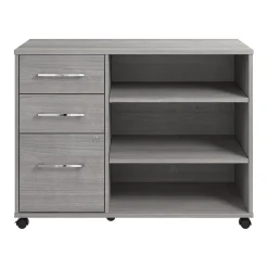 Bush Business Furniture Hustle Office Storage Cabinet with Wheels, Platinum Gray (HUF140PG)