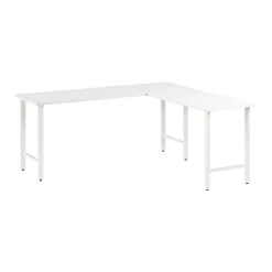 Bush Business Furniture Hustle 72"W L Shaped Computer Desk with Metal Legs, White (HUS002WH)