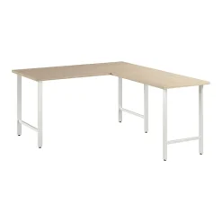 Bush Business Furniture Hustle 60"W L Shaped Computer Desk with Metal Legs, Natural Elm (HUS003NE)
