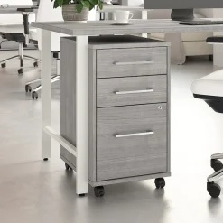 Bush Business Furniture Hustle 3 Drawer Mobile File Cabinet, Platinum Gray (HUF116PG)
