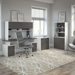 Bush Business Furniture Jamestown 2-Drawer Lateral File Cabinet, Locking, Letter/Legal, Storm Gray/White, 29.72