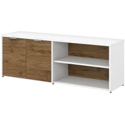 Bush Business Furniture Jamestown 21.2" Low Storage Cabinet with 4 Shelves, Fresh Walnut/White (JTS160FWWH)