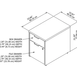 Bush Business Furniture Jamestown 2-Drawer Vertical File Cabinet, Letter/Legal, Fresh Walnut/White, 23.66