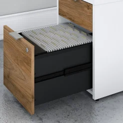 Bush Business Furniture Jamestown 2-Drawer Vertical File Cabinet, Letter/Legal, Fresh Walnut/White, 23.66