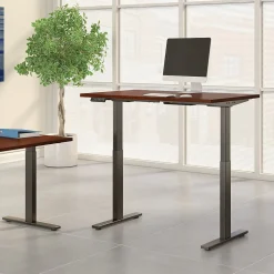 Bush Business Furniture Move 60 Series 48"W Electric Height Adjustable Standing Desk, Hansen Cherry (M6S4824HCBK)
