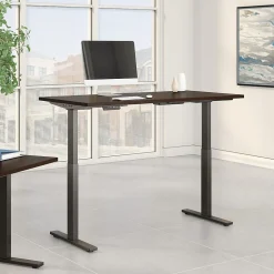 Bush Business Furniture Move 60 Series 72"W Electric Height Adjustable Standing Desk, Mocha Cherry (M6S7230MRBK)