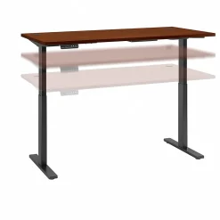 Bush Business Furniture Move 60 Series 72"W Electric Height Adjustable Standing Desk, Hansen Cherry (M6S7230HCBK)