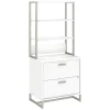 Bush Business Furniture Method 2 Drawer Lateral File Cabinet with Hutch, White (MTH012WHSU)