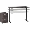 Bush Business Furniture Move 60 Series 72"W Electric Height Adj Standing Desk w/ Storage, Storm Gray/Black Powder (M6S006SGSU)