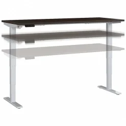 Bush Business Furniture Move 40 Series 72"W Electric Height Adjustable Standing Desk, Mocha Cherry/Cool Gray (M4S7230MRSK)