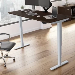 Bush Business Furniture Move 40 Series 72"W Electric Height Adjustable Standing Desk, Mocha Cherry/Cool Gray (M4S7230MRSK)