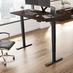 Bush Business Furniture Move 40 Series 60"W Electric Height Adjustable Standing Desk, Black Walnut/Black (M4S6030BWBK)