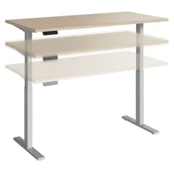 Bush Business Furniture Move 60 Series 60"W Electric Adjustable Standing Desk, Natural Elm/Cool Gray Metallic (M6S6030NESK)