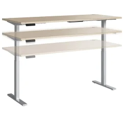 Bush Business Furniture Move 60 Series 72"W Electric Adjustable Standing Desk, Natural Elm/Cool Gray Metallic (M6S7230NESK)