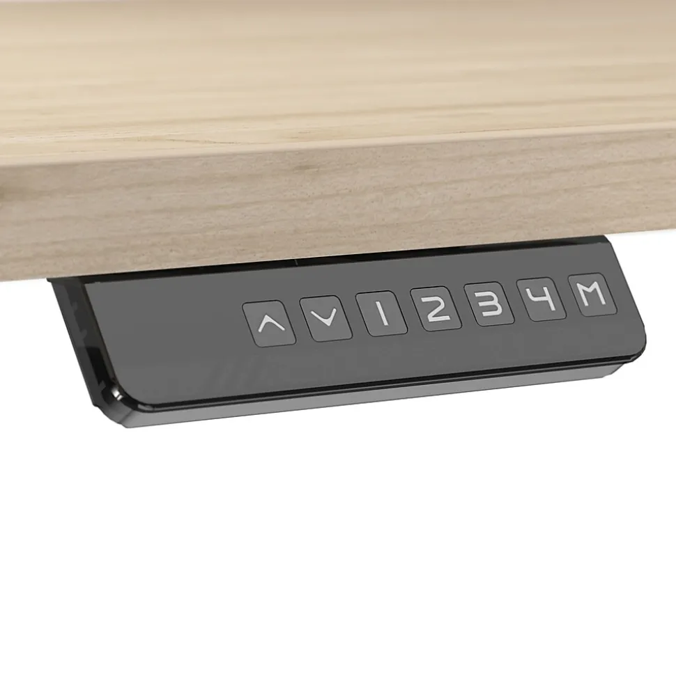 Bush Business Furniture Move 60 Series 72"W Electric Adjustable Standing Desk, Natural Elm/Cool Gray Metallic (M6S7230NESK)