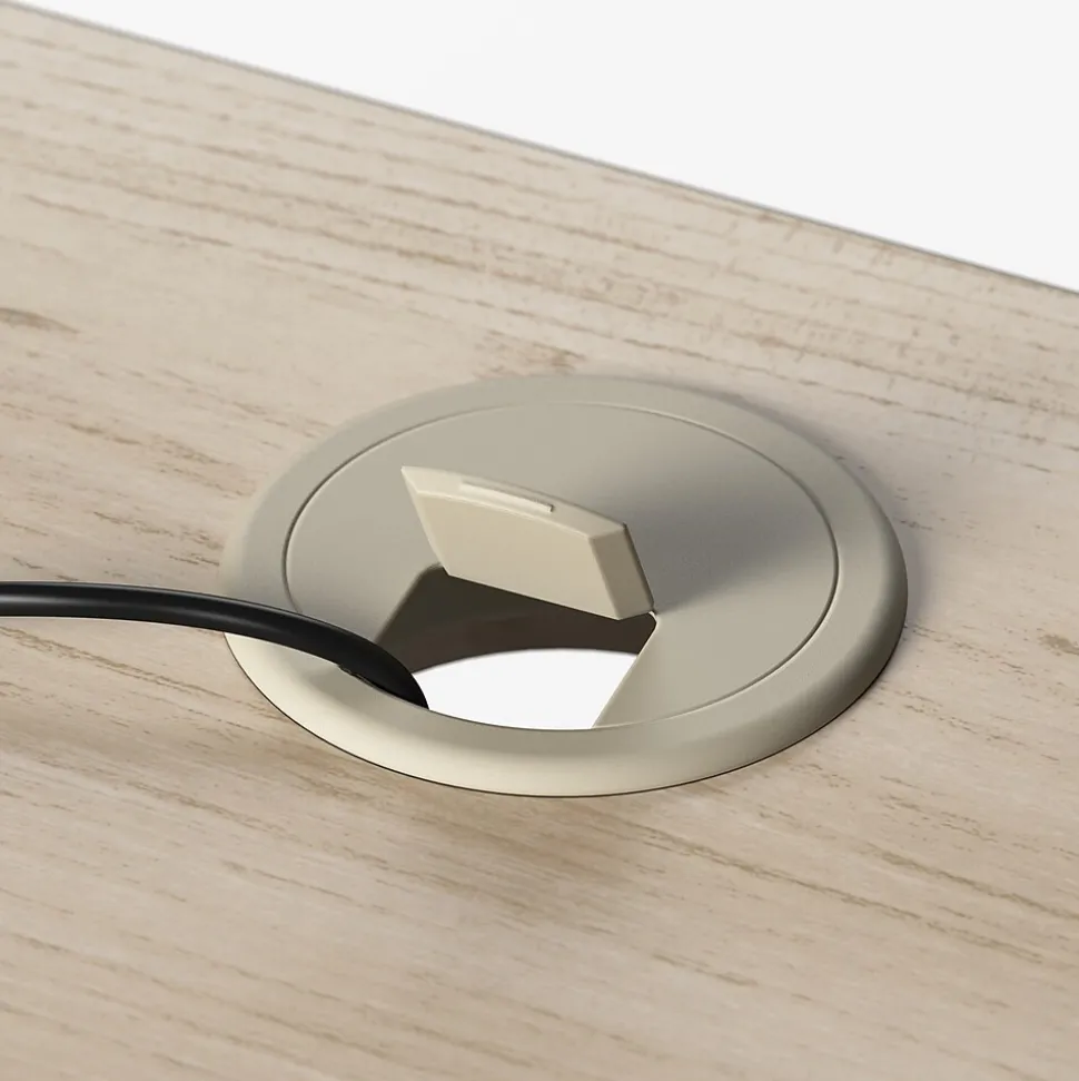 Bush Business Furniture Move 60 Series 72"W Electric Adjustable Standing Desk, Natural Elm/Cool Gray Metallic (M6S7230NESK)