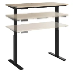 Bush Business Furniture Move 60 Series 48"W Electric Adjustable Standing Desk, Natural Elm/Black Powder Coat (M6S4824NEBK)
