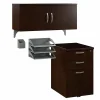 Bush Business Furniture Office in an Hour Cubicle Storage with Cabinet, Paper Tray, & Pencil Holder, Mocha Cherry (WC36890-03K)