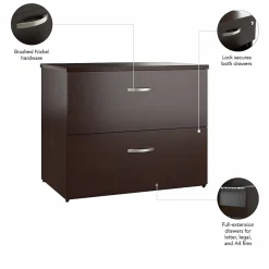 Bush Business Furniture Office in an Hour 2 Drawer Lateral File Cabinet, Mocha Cherry (OIAH011MRSU)