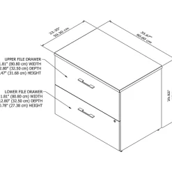 Bush Business Furniture Office 500 2-Drawer Lateral File Cabinet, Locking, Letter/Legal, Storm Gray, 35.67