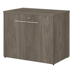 Bush Business Furniture Office 500 29.82" Storage Cabinet with Two Shelves, Modern Hickory (OFS136MHSU)
