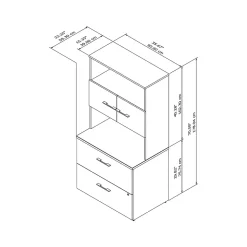 Bush Business Furniture Office 500 2-Drawer Lateral File Cabinet with Hutch, Locking, Letter/Legal, Storm Gray (OF5007SGSU)