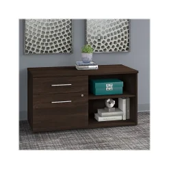 Bush Business Furniture Office 500 23.2" Storage Cabinet with 2 Shelves, Black Walnut (OFS145BW)