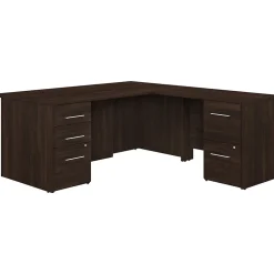 Bush Business Furniture Office 500 72"W L Shaped Executive Desk with Drawers, Black Walnut (OF5004BWSU)