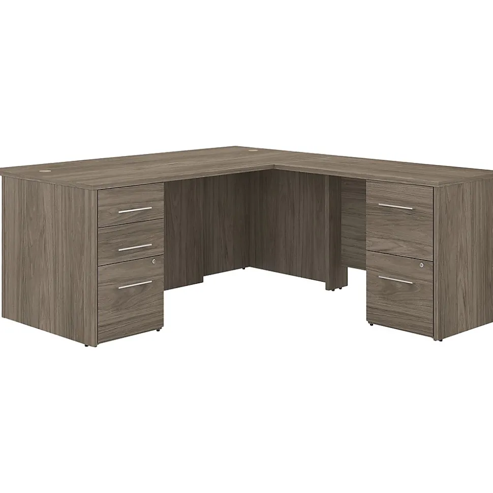 Bush Business Furniture Office 500 72"W L Shaped Executive Desk with Drawers, Modern Hickory (OF5004MHSU)