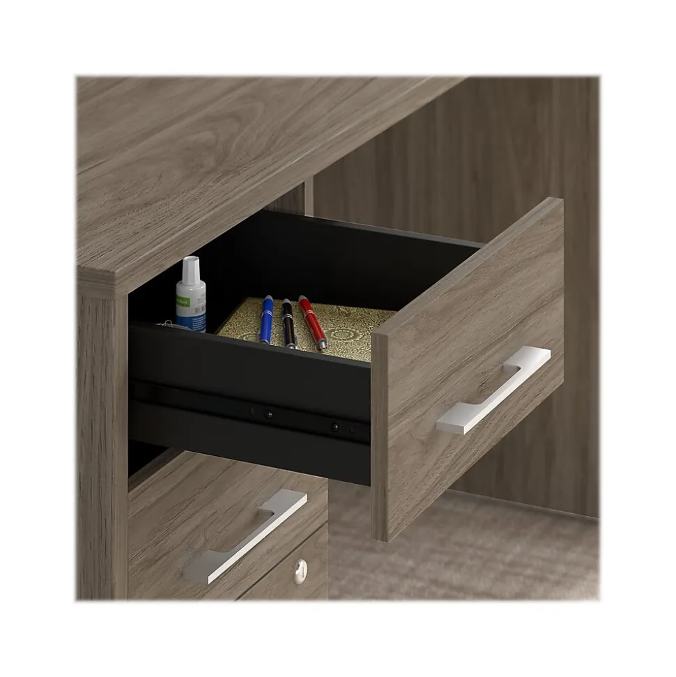 Bush Business Furniture Office 500 72"W L Shaped Executive Desk with Drawers, Modern Hickory (OF5004MHSU)