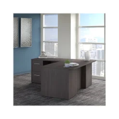 Bush Business Furniture Office 500 72"W L Shaped Executive Desk with Drawers, Storm Gray (OF5004SGSU)