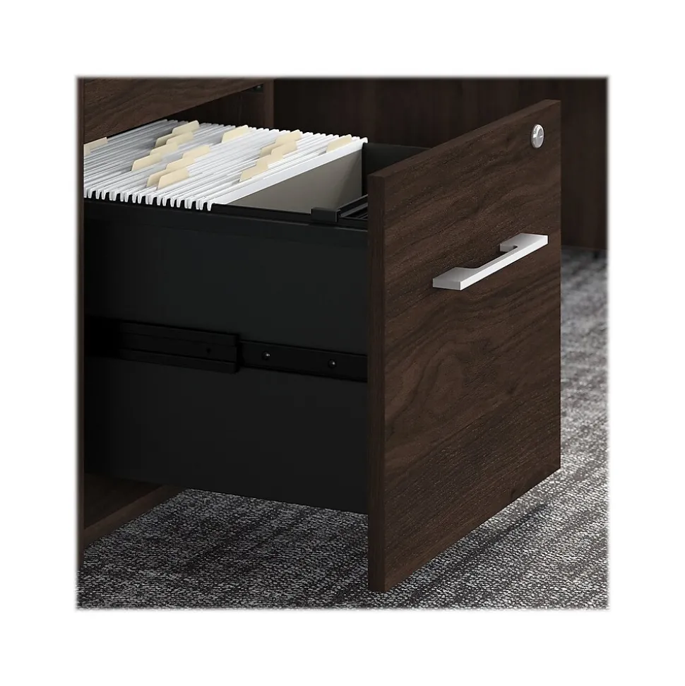 Bush Business Furniture Office 500 72"W U Shaped Executive Desk with Drawers, Black Walnut (OF5002BWSU)