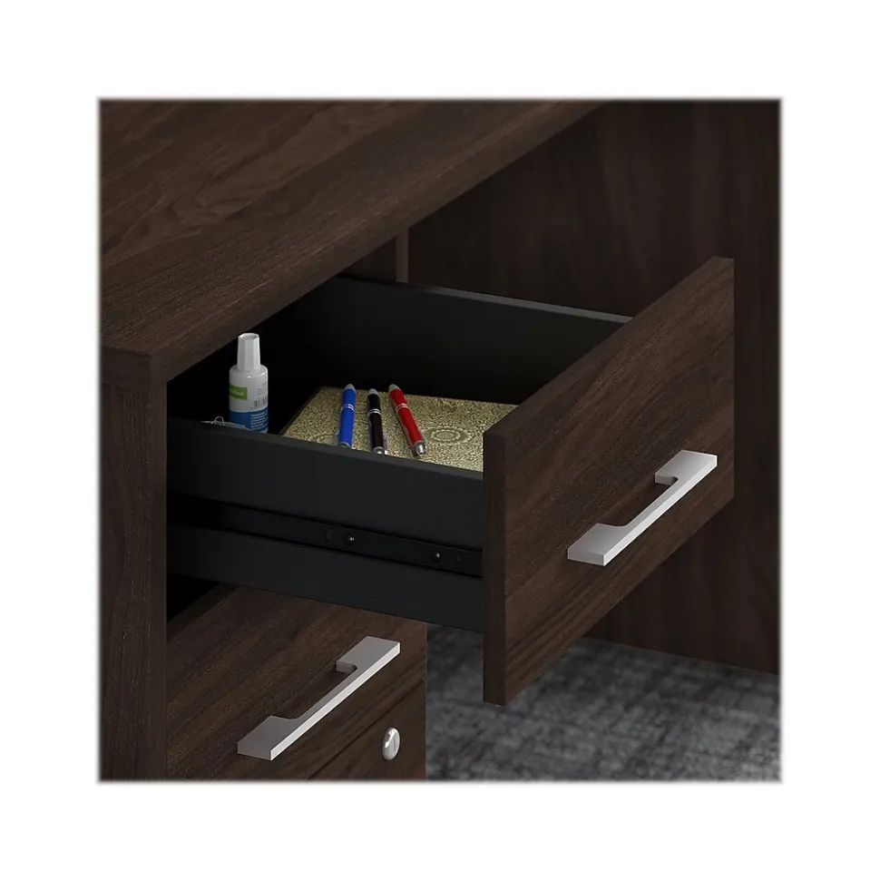 Bush Business Furniture Office 500 72"W U Shaped Executive Desk with Drawers, Black Walnut (OF5002BWSU)