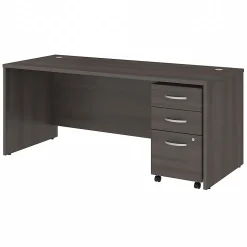 Bush Business Furniture Studio C 72"W Office Desk with Mobile File Cabinet, Storm Gray (STC013SG)