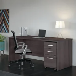Bush Business Furniture Studio C 72"W Office Desk with Mobile File Cabinet, Storm Gray (STC013SG)