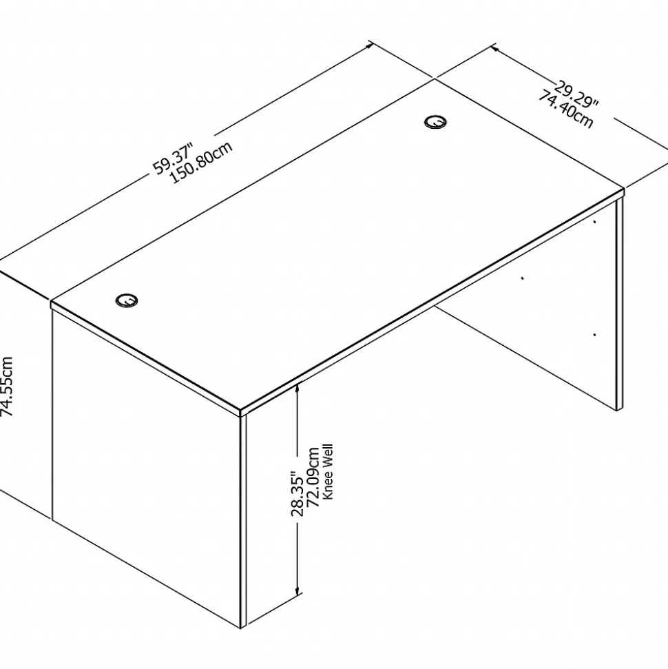 Bush Business Furniture Studio C 60"W Office Desk, White (SCD260WH)
