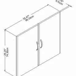 Bush Business Furniture Studio C Bookcase Door Kit, White (SCB236WH)
