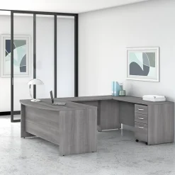 Bush Business Furniture Studio C 72"W U Shaped Desk with Mobile File Cabinet, Platinum Gray (STC004PGSU)