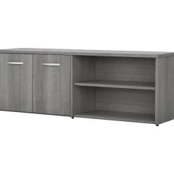 Bush Business Furniture Studio C Low Storage Cabinet with Doors and Shelves, Platinum Gray (SCS160PG)