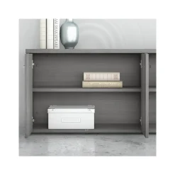 Bush Business Furniture Studio C Low Storage Cabinet with Doors and Shelves, Platinum Gray (SCS160PG)
