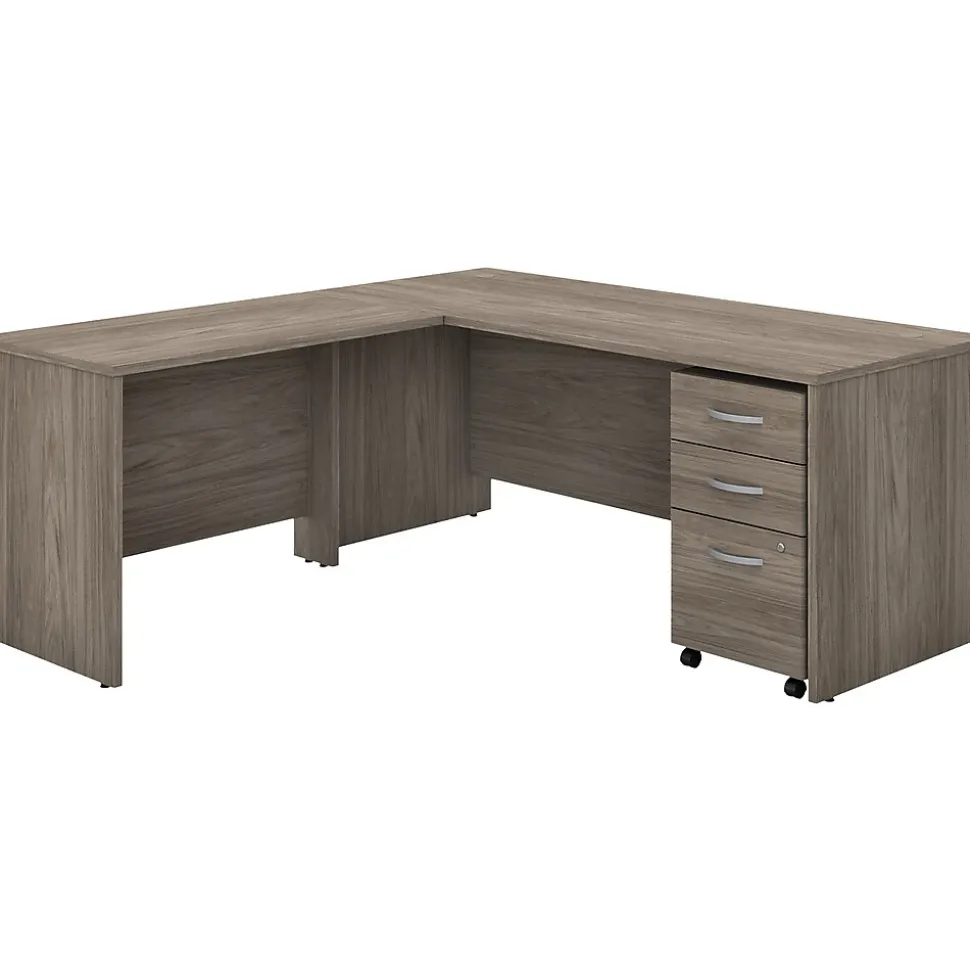Bush Business Furniture Studio C 72"W L Shaped Desk with Mobile File Cabinet and Return, Modern Hickory (STC007MHSU)