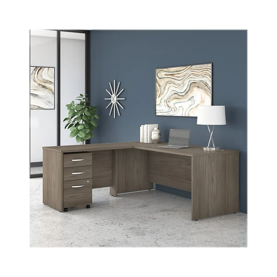 Bush Business Furniture Studio C 72"W L Shaped Desk with Mobile File Cabinet and Return, Modern Hickory (STC007MHSU)