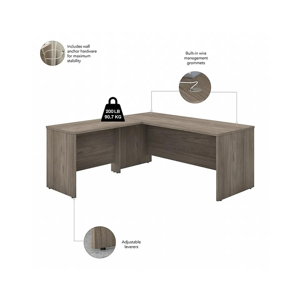 Bush Business Furniture Studio C 72"W L Shaped Desk with Mobile File Cabinet and Return, Modern Hickory (STC007MHSU)