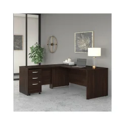 Bush Business Furniture Studio C 72"W L Shaped Desk with Mobile File Cabinet and Return, Black Walnut (STC007BWSU)