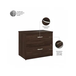 Bush Business Furniture Studio C 2 Drawer Lateral File Cabinet, Black Walnut (SCF136BWSU)