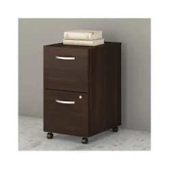 Bush Business Furniture Studio C 2-Drawer Mobile Vertical File Cabinet, Letter/Legal Size, Lockable, Black Walnut (SCF116BWSU)